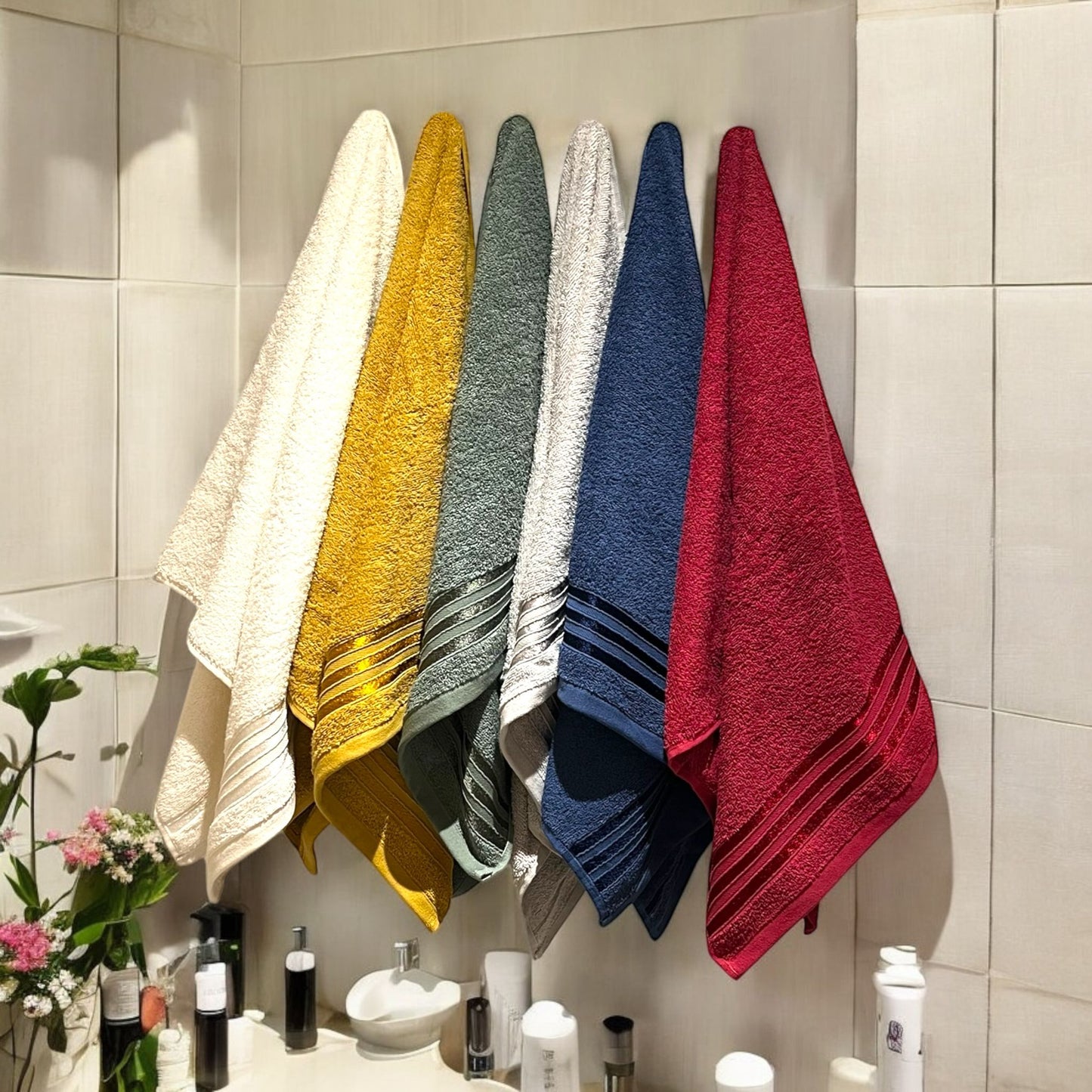 Matris Home Rainbow Hand Towel (Set of 3)